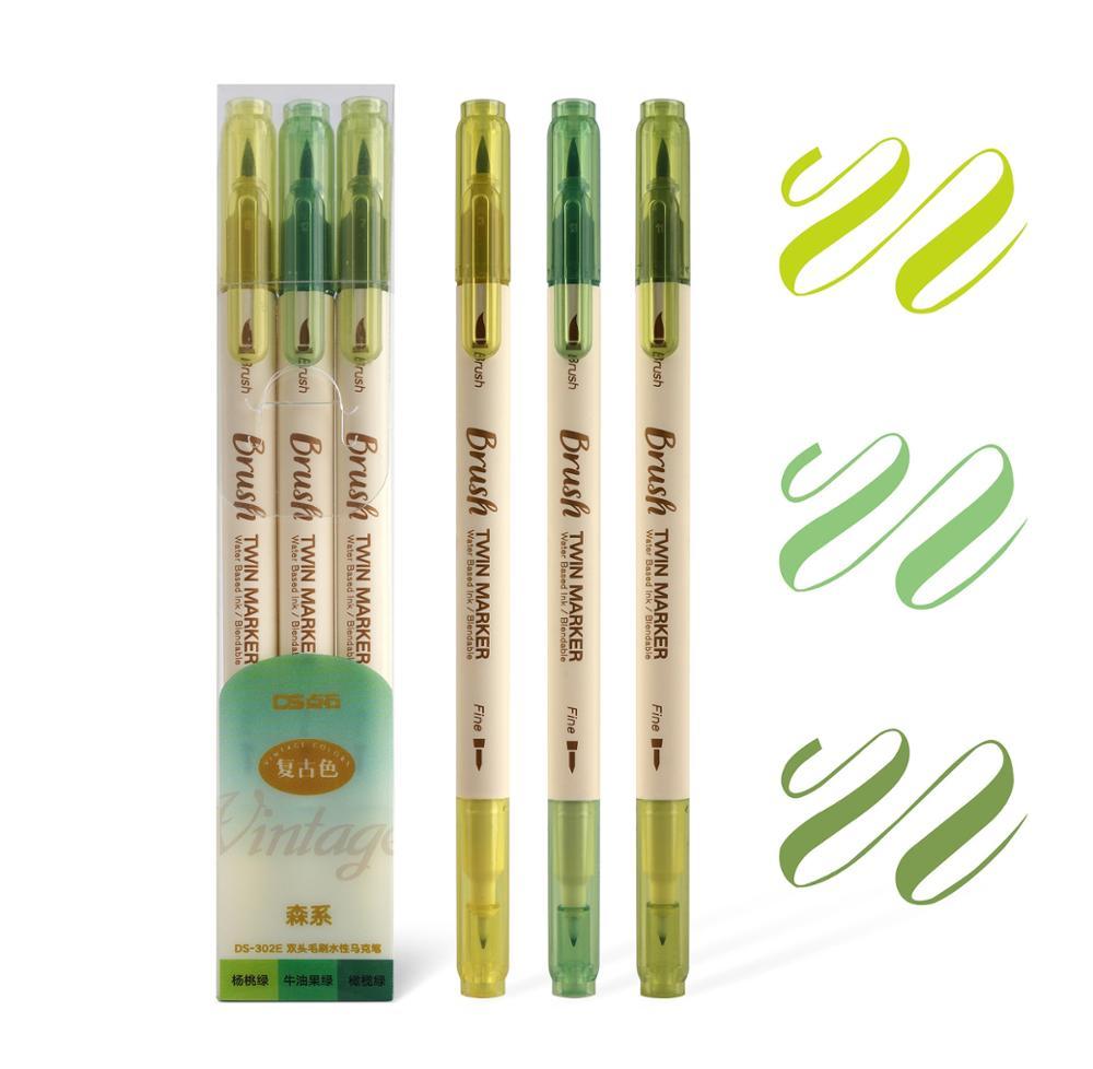 3er-Set Retro-Farb-Brush Marker