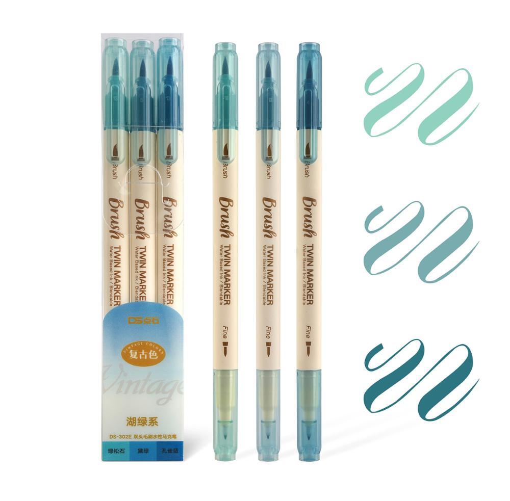 3er-Set Retro-Farb-Brush Marker