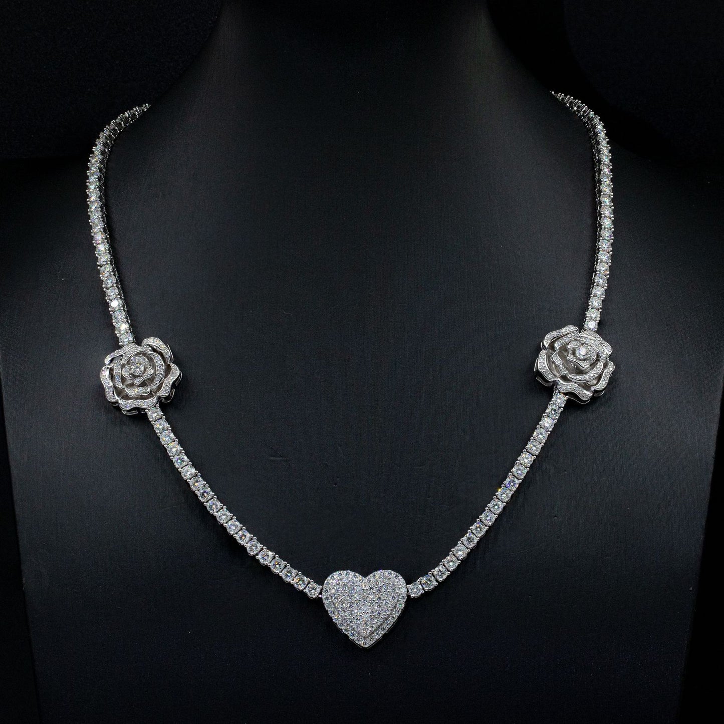 Silber-S925er Set Moissani Rosenhalskette