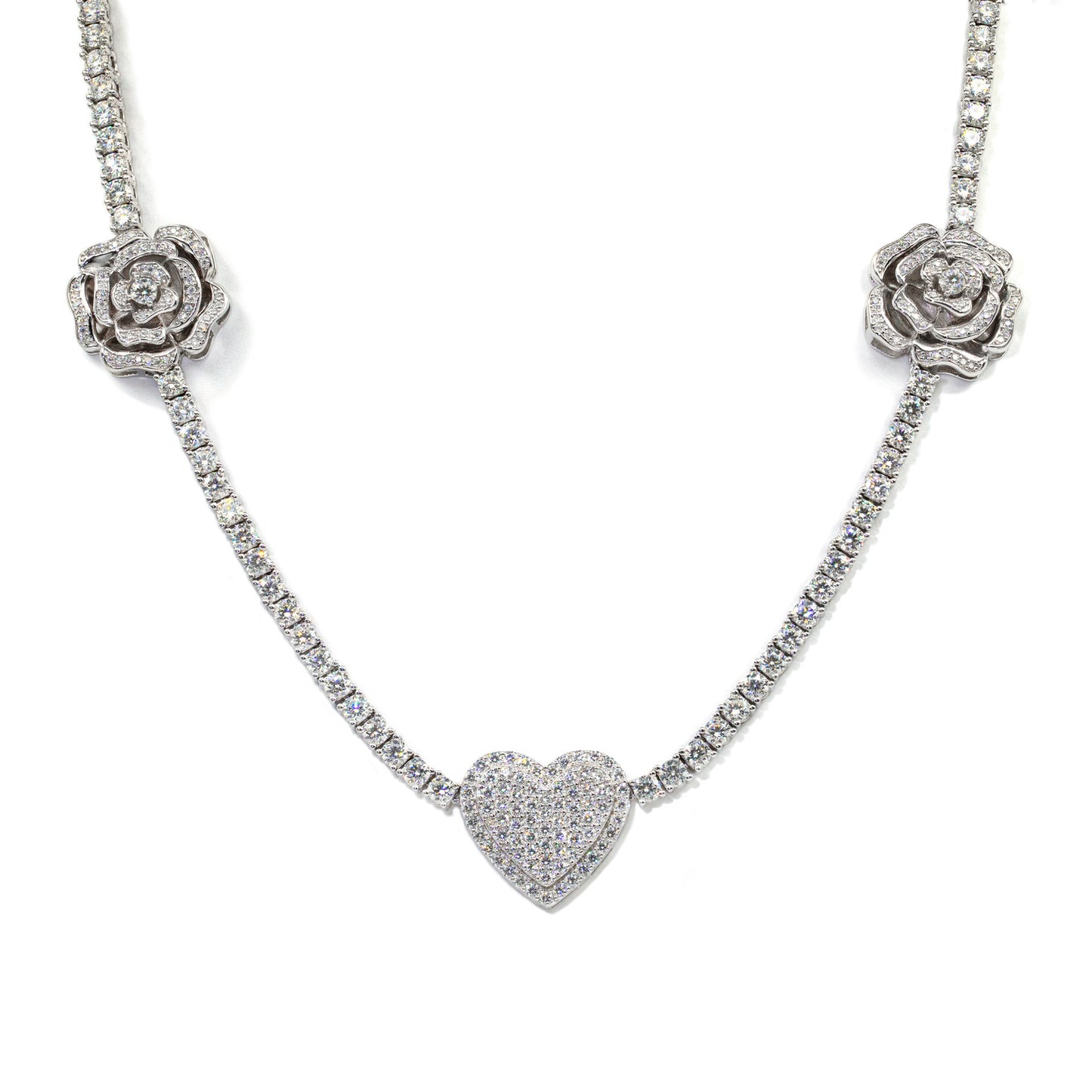 Silber-S925er Set Moissani Rosenhalskette