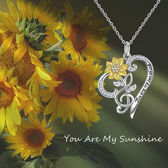 Sonnenblumen-Halskette aus S925 Sterlingsilber