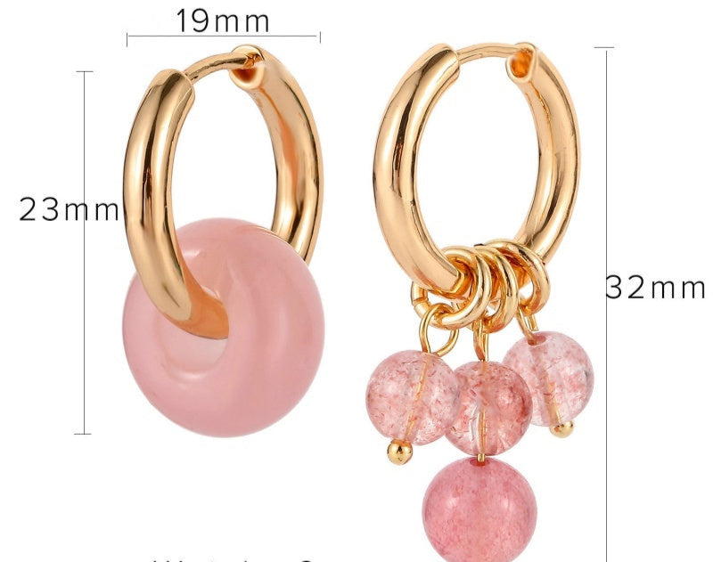 Hängende Baumelnde Ohrringe mit Perle und Zirkonia (Gold)