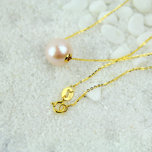 Gold 18K  Rund Perlen Halskette