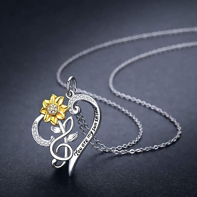 Sonnenblumen-Halskette aus S925 Sterlingsilber