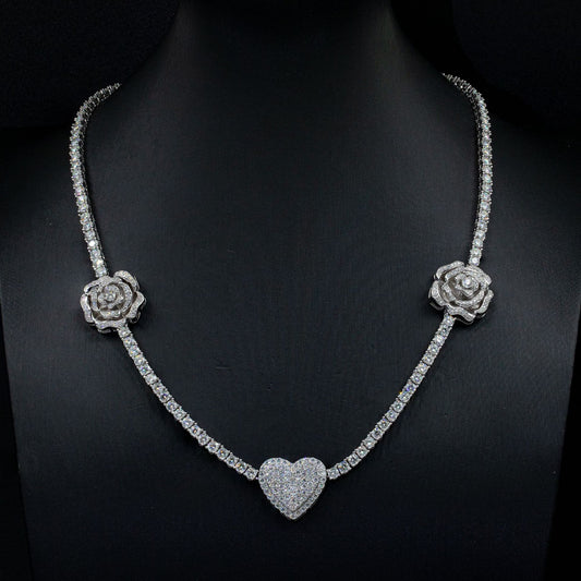 Silber-S925er Set Moissani Rosenhalskette