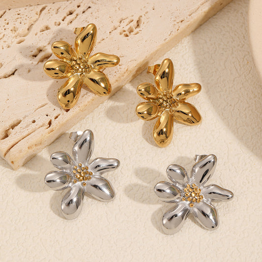 Liquid Metal Blumen-Ohrstecker
