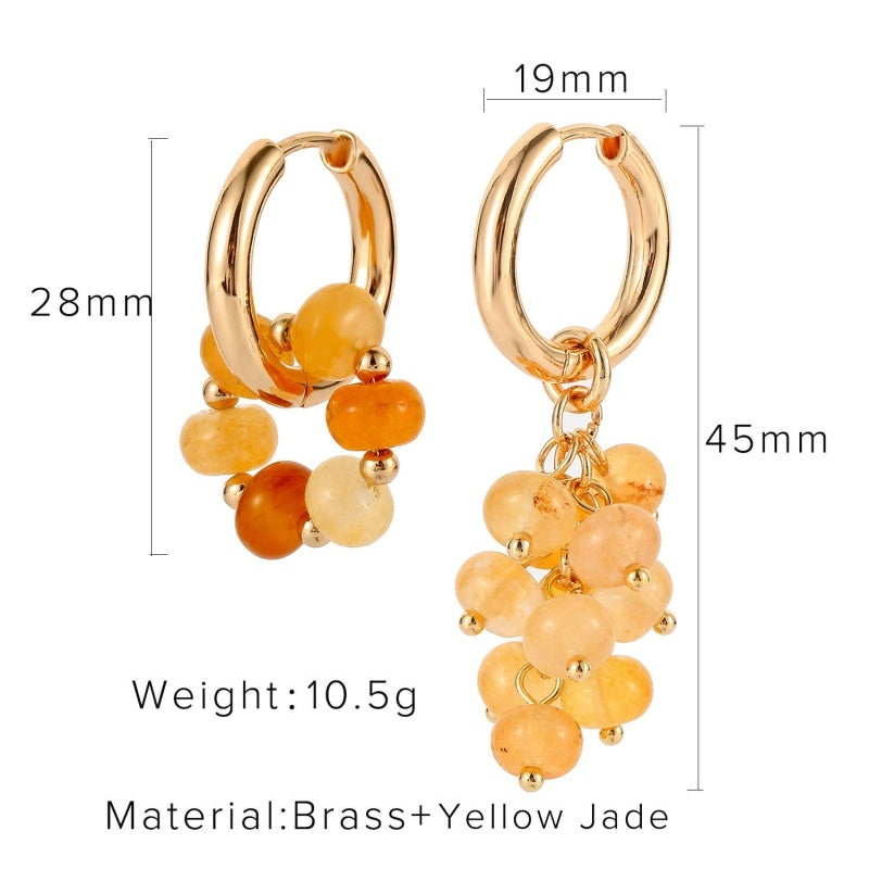 Hängende Baumelnde Ohrringe mit Perle und Zirkonia (Gold)